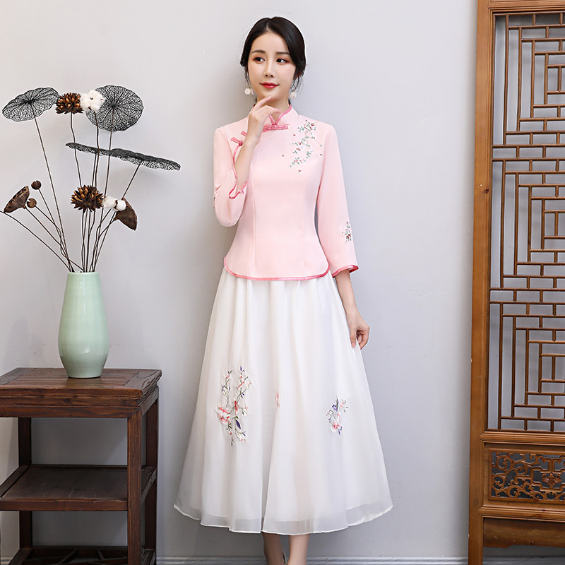 fashion Improvement Cheongsam skirt new pattern Chinese style daily Self cultivation girl cheongsam Dress Two piece set Embroideryin the Women's clothing/Boutique , Wedding/Cheongsam/Formal dress , Cheongsam category - from Buy2taobao.com to provide professional Taobao agent buy service