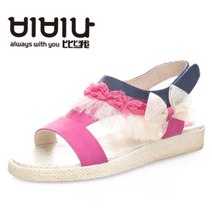  女童鞋中大儿童夏新款韩版正品公主蕾丝皮革潮防滑凉鞋特价包邮