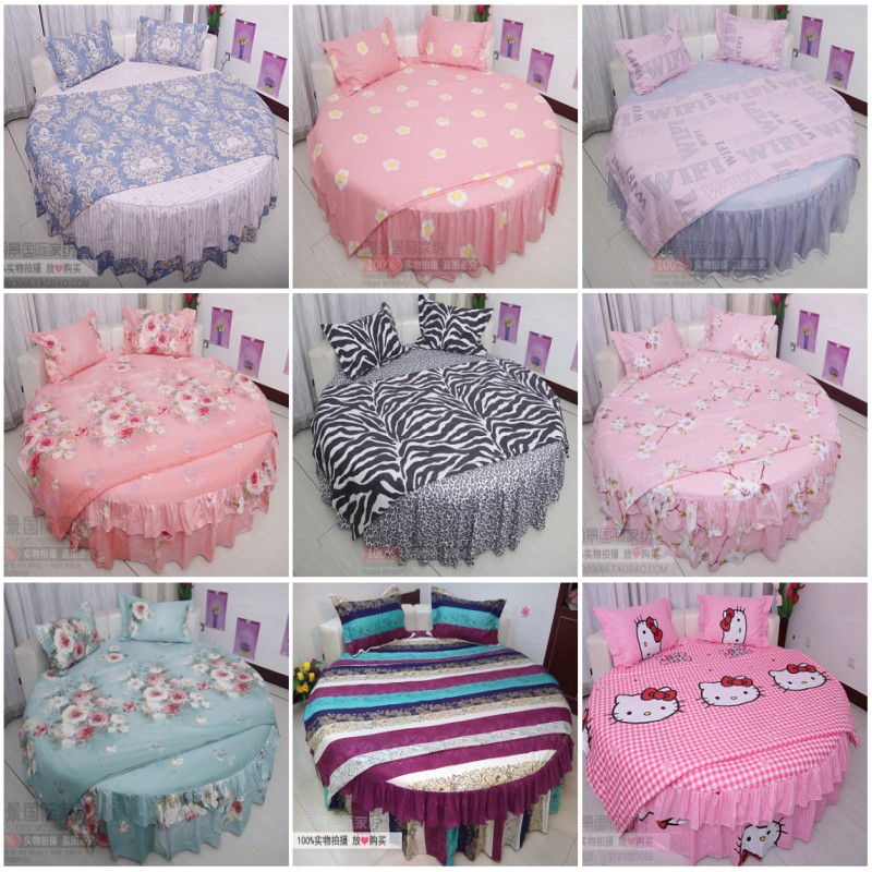 customized pure cotton Round Bed bedding Korean Bed cover Bed skirt sheet Bedspreads family of four Various size Special Offerin the Bedclothes , Custom Bedding/Custom(New) , Custom bedspread category - from Buy2taobao.com to provide professional Taobao agent buy service