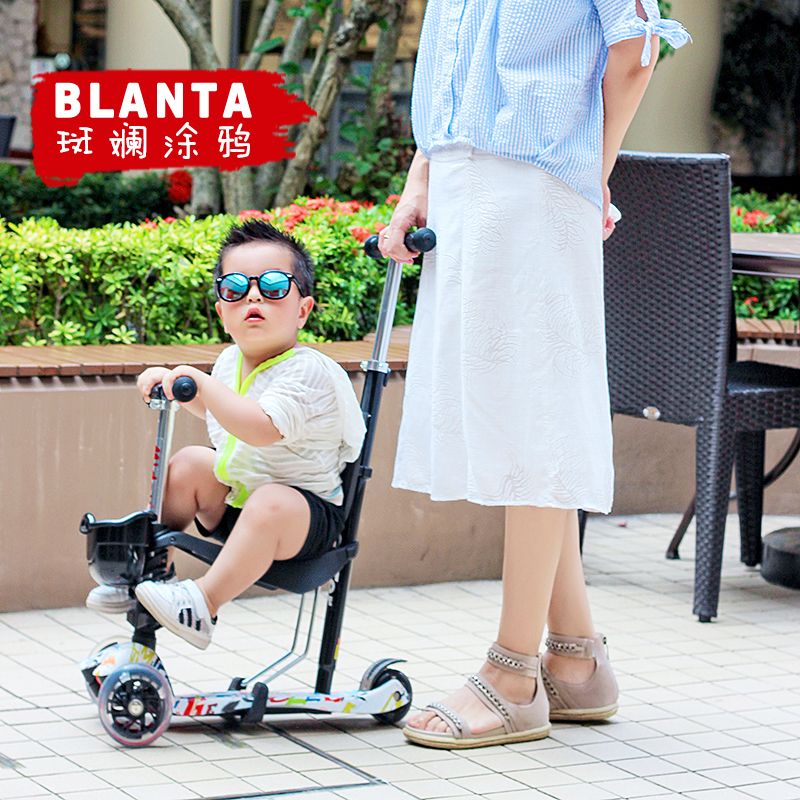 四合壹滑板車兒童四輪閃光手推可升降2歲3歲寶寶米逗可坐滑滑車在類目 玩具/童車/益智/積木/模型, 童車/兒童輪滑, 滑板車中 - 來自Buy2taobao.com提供專業的淘寶代購服務