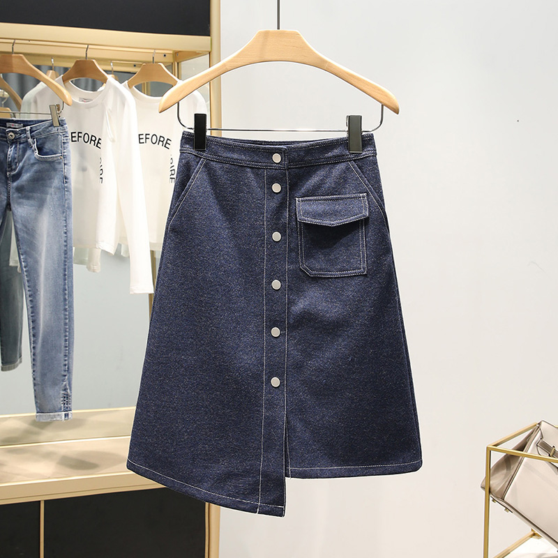 Mulberry*Women's wear Single breasted Show thin Long literature Denim skirt spring clothes 2019 New products brand discountin the Women's clothing/Boutique , Skirts category - from Buy2taobao.com to provide professional Taobao agent buy service