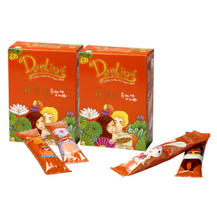  【任2組5折】亲爱的白咖啡不加糖 30g*10包*2盒 原装进口台湾热销