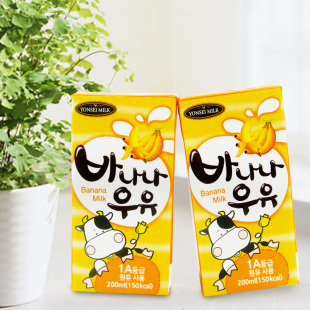  延世牛奶 韩国进口正品 香蕉牛奶 香蕉味牛奶饮料banana牛奶200ml