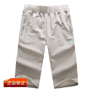  正品Nike/耐克男子纯棉系带运动短裤休闲直筒短裤七分裤新款