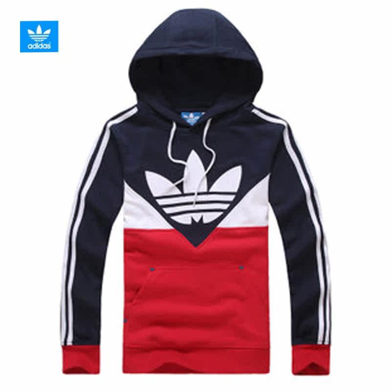 阿迪达斯三叶草情侣款运动服男女长袖连帽衫卫衣外套纯棉针织秋装