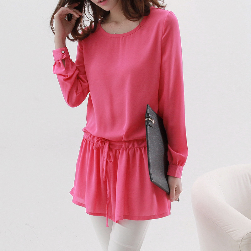 韩版直筒裙摆式百褶...