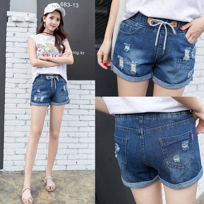 Elastic band Denim shorts 2018 new pattern Korean Edition Versatile Student tide mm Large Easy Hot pantsin the Women's clothing/Boutique , Jeans category - from Buy2taobao.com to provide professional Taobao agent buy service