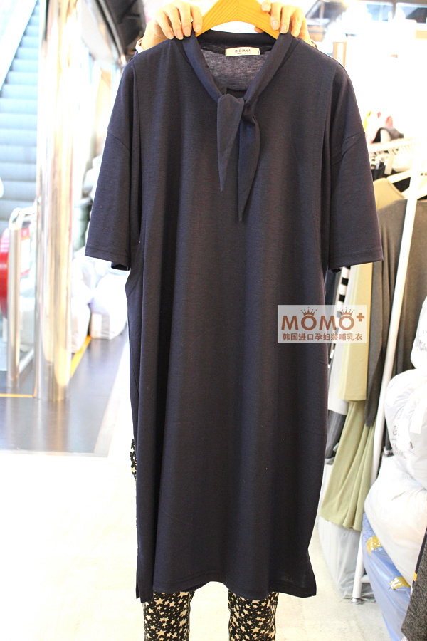 the republic of korea Dongdaemun maternity dress 2018 Spring and summer fashion Bowtie Solid pregnant woman lactation Dress Short sleeved Nursing dressin the Maternity/Maternal supplies/Nutrition , Maternity , Dress category - from Buy2taobao.com to provide professional Taobao agent buy service
