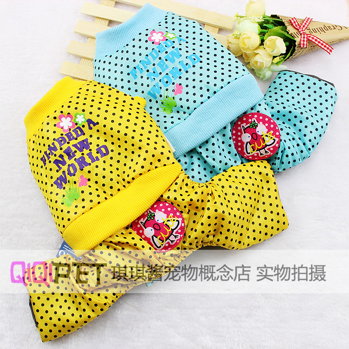 寵物衣服泰迪狗狗衣服秋冬加厚公主波點印花四腳衣加大在類目 寵物/寵物食品及用品, 寵物服飾及配件, 寵物服裝/雨衣中 - 來自Buy2taobao.com提供專業的淘寶代購服務