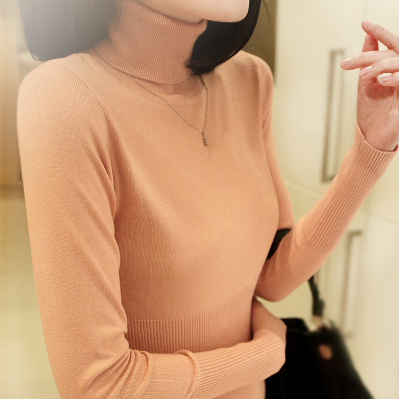 韩版修身中长款针织衫...