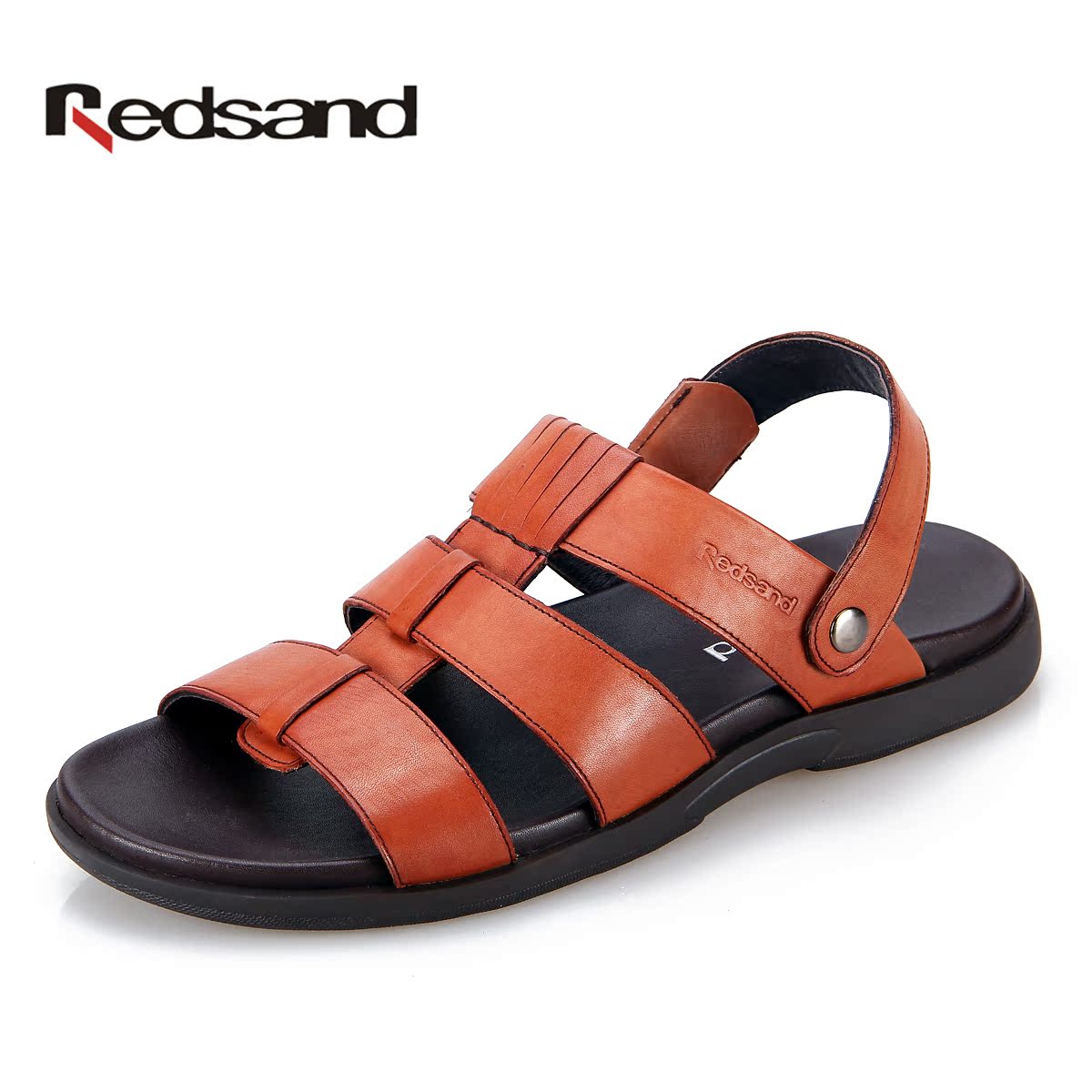 Redsand红砂男凉鞋2013新款休闲男沙滩鞋简约休闲男凉鞋真皮凉鞋