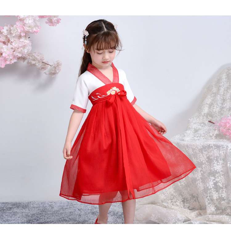 新款绣花女童襦裙汉服雪纺连衣裙|ruв категории Детская одежда, детей ципао/костюм/национальная одежда, костюм - от Buy2taobao.com для оказания профессиональной услуги покупки агента Taobao