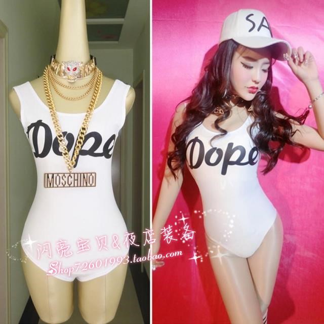 夜店酒吧欧美性感时尚泳衣黑白字母连体沙滩派对比基尼泳装演出服在类目 女装/女士精品, 唐装/民族服装/舞台服装, 民族服装/舞台装中 - 来自Buy2taobao.com提供专业的淘宝代购服务