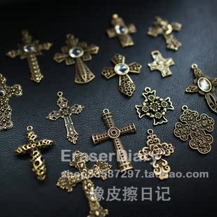  DIY饰品材料配件 复古 古铜色 合集 十字架 挂饰100#