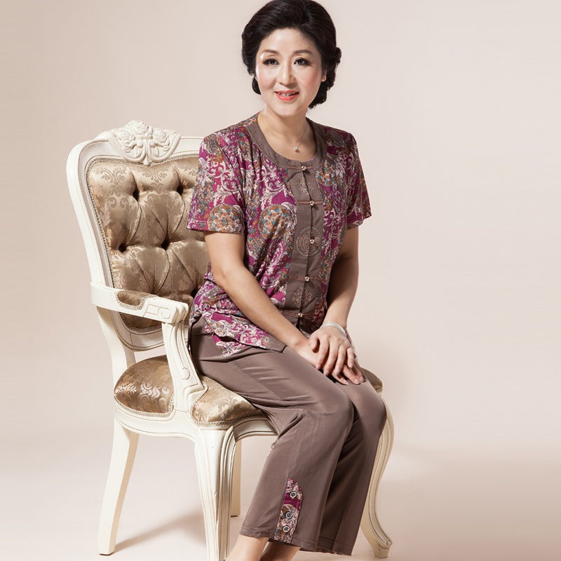苏拉玛丽中老年套装女装 老年人妈妈装夏装两件套唐装开衫中国风 苏拉玛丽中老年套装女装 老年人妈妈装夏装两件套唐装开衫中国风