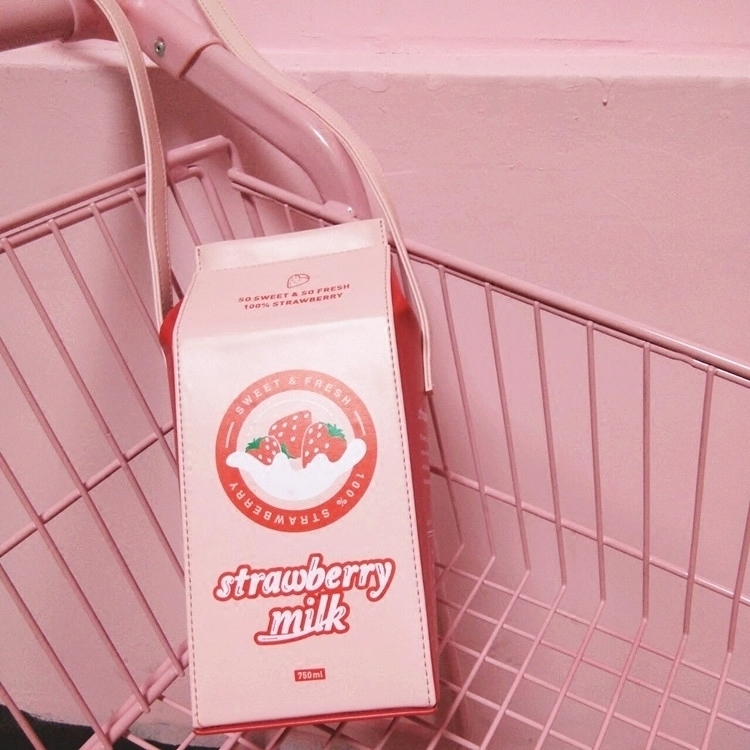Bear Tea*goods in stock new pattern strawberry milk box-packed PU Soft sister Inclined shoulder bag Hearts Square bag Mobile phone bagin the Leather/Lady bags/Men's bag, Ms. bags category - from Buy2taobao.com to provide professional Taobao agent buy service