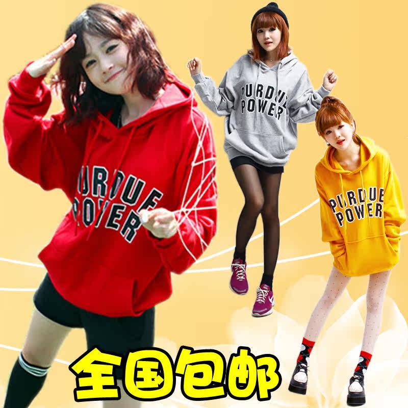2013春装新款女装卫衣女韩版抓绒加厚女士外套连帽套头休闲卫衣