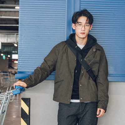 Bytehare.0701Doctor刺绣教练服夹克日系秋冬工装拼接复古厚外套