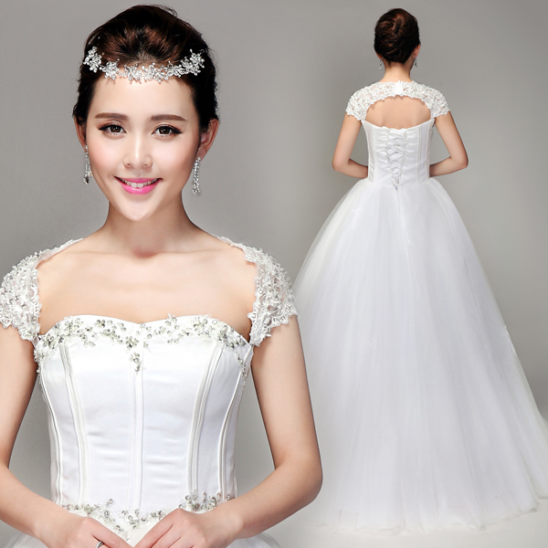 2013新款精品婚纱 天使的嫁衣韩版蕾丝一字肩露背公主新娘婚纱礼服32886 2013新款精品婚纱 天使的嫁衣韩版蕾丝一字肩露背公主新娘婚纱礼服32886