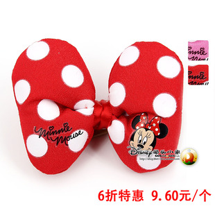  正品迪士尼米妮发饰卡通儿童配饰品蝴蝶结圆点头花女孩发夹结边夹