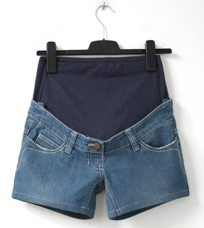 欧单 腰腹分离 托腹<em>孕妇牛仔短裤 春秋</em> 孕妇 短