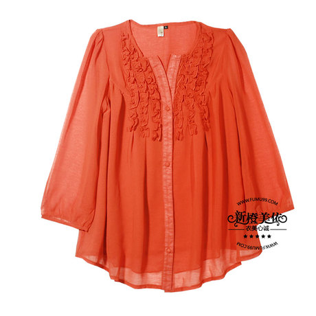 中年女士<em>加肥加大</em>老年人上衣夏季<em>女装</em>7分袖t恤