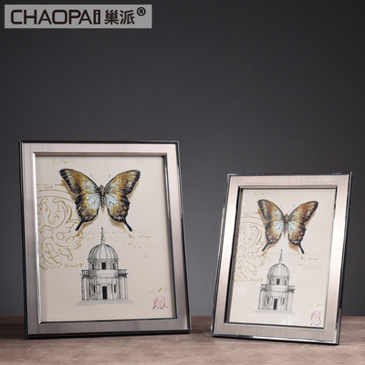 创意欧式相框摆台现代简约6 7 8寸照片框六 七 八寸金属相架摆件