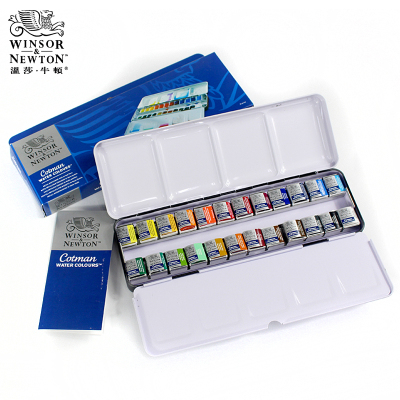 包邮温莎牛顿cotman歌文固体水彩颜料\/块状水