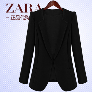 <em>Zara</em>女装代购韩版修身黑色小<em>西装</em> 春秋短款OL