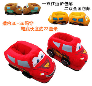  冬季卡通可爱儿童棉拖鞋 立体汽车保暖鞋女款家居全包跟 清仓包邮