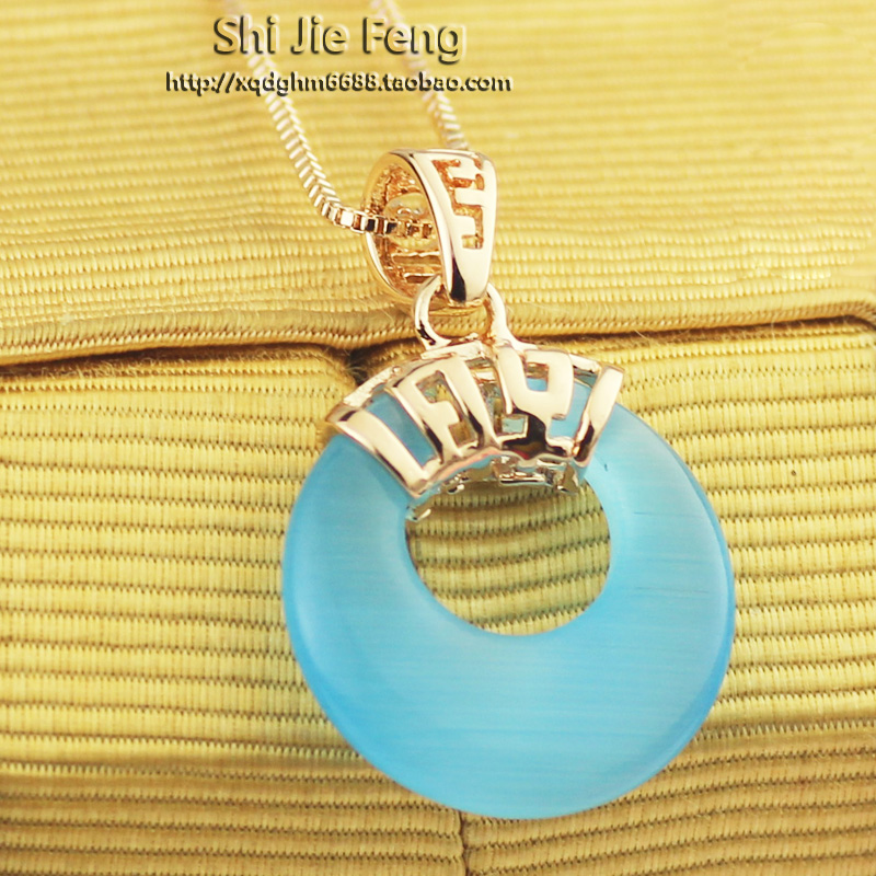 丽晶专柜正品首饰品批发韩版时尚淑女圆圈蓝色猫眼石短款锁骨项链 丽晶专柜正品首饰品批发韩版时尚淑女圆圈蓝色猫眼石短款锁骨项链
