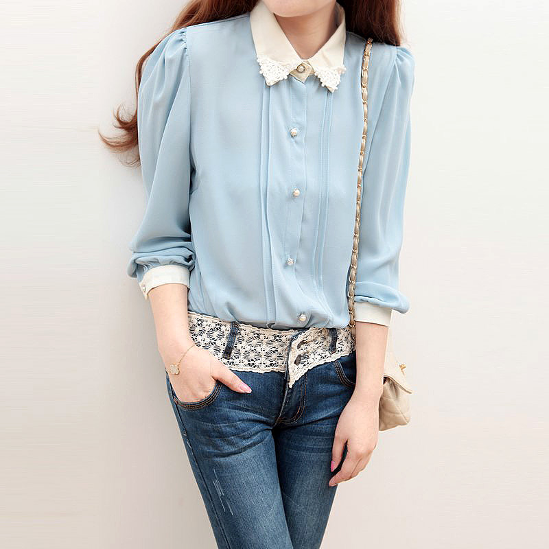 韩版甜冰淇淋色蕾丝...