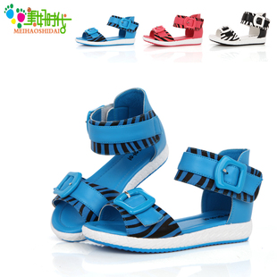  新款女童凉鞋夏季韩版金属扣学生凉鞋中童儿童凉鞋女公主鞋潮