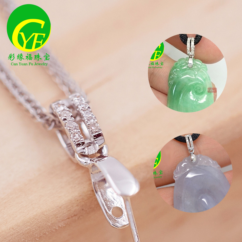 18K Gold Pendant Buckle Double row Diamond gold Emerald Pendant Rose Gold Clip Seeds buckle Ruyi Buddha Gongin the Accessories/Fashion Jewelry, DIY Fitting , Buckle category - from Buy2taobao.com to provide professional Taobao agent buy service