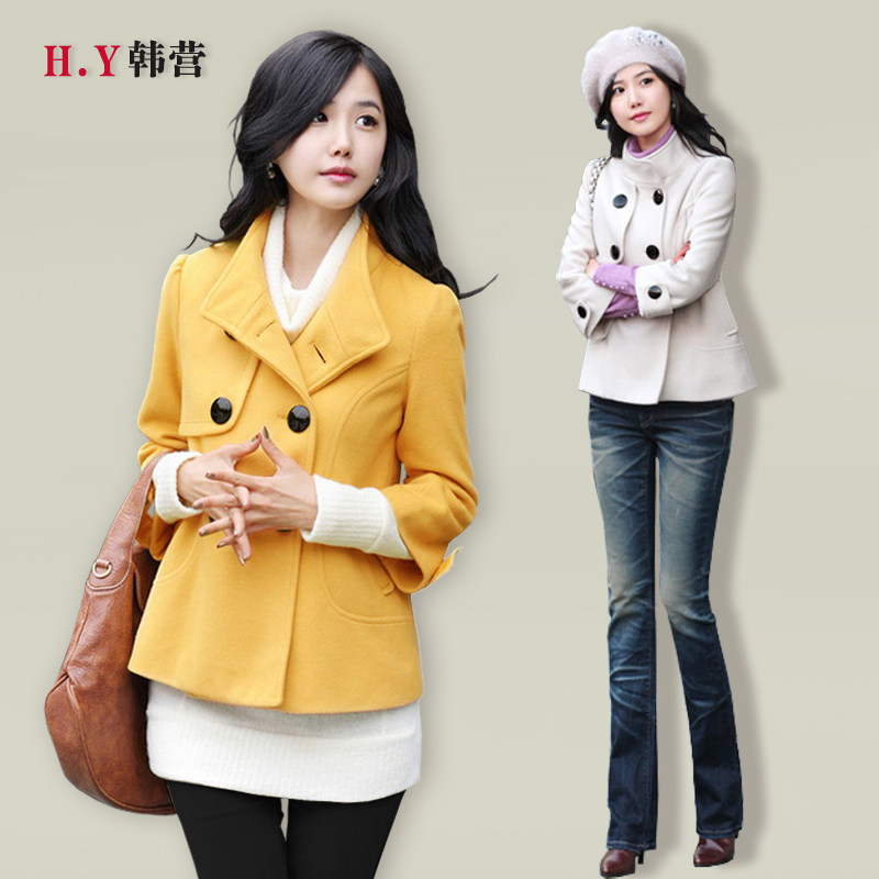 HY-Korean battalion 2013 spring new Korean women short slim coat woolen cloth coat Barret coat