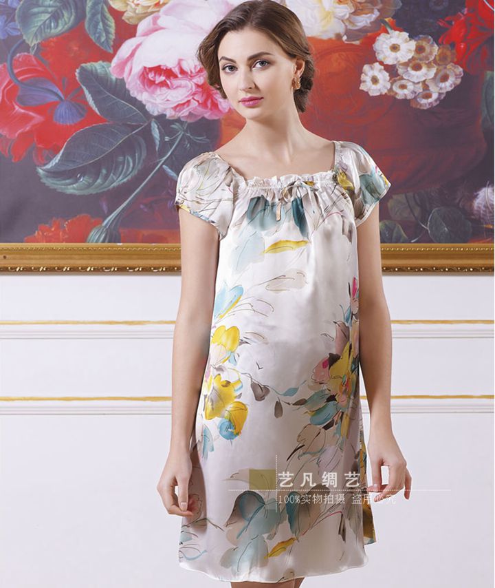 100% mulberry silk Seoul Arts brand Real silk pajamas Silk Lingerie Easy printing Princess Dress YE018in the Lingerie/Men's underwear/Tracksuit , Lingerie category - from Buy2taobao.com to provide professional Taobao agent buy service