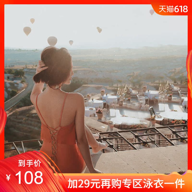 Bandage Scheming Swimsuit Conjoined sexy camisole 2019 new pattern fashion Show thin Lotus leaf on vacation gules Swimwearin the Sports/Yoga/Fitness/Fans supplies , Swim , Piece swimsuit category - from Buy2taobao.com to provide professional Taobao agent buy service