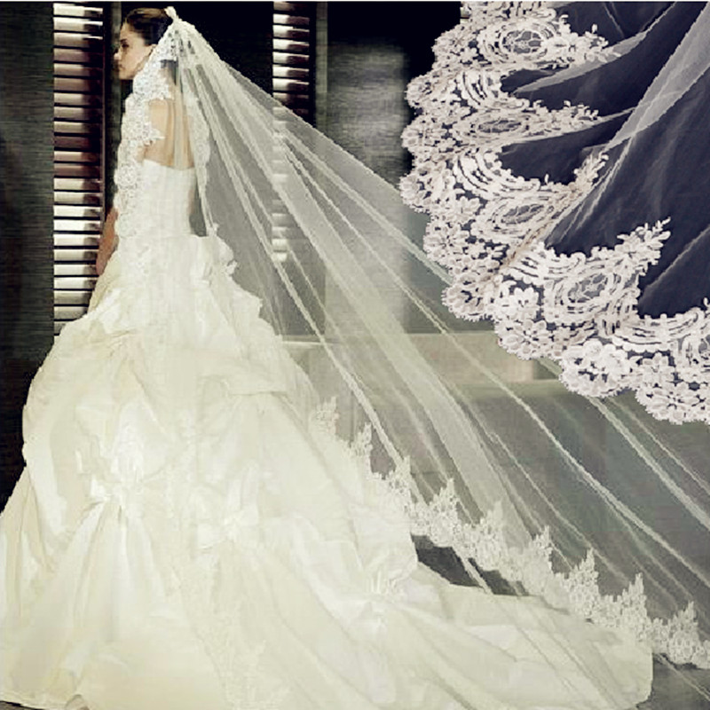 new pattern bride Wedding dress Veil 3 Luxurious three-dimensional Lace lace Super long Tailing Headdressin the Accessories/Leather belt/Hat/Muffler , Wedding dress accessories , Veil category - from Buy2taobao.com to provide professional Taobao agent buy service