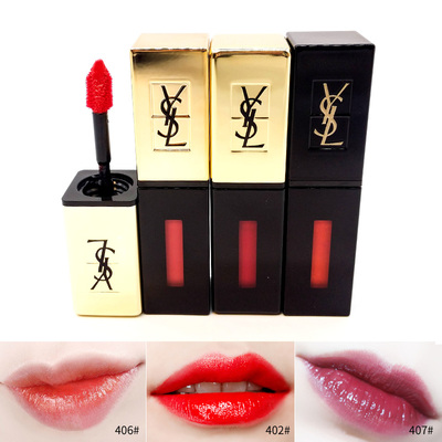 ysl/圣罗兰唇彩7/9/11/12保湿滋润黑管唇釉402/405/406/407豆沙色