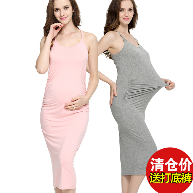 孕婦吊帶背心連衣裙夏莫代爾中長裙新款孕婦月子服哺乳打底衫春夏在類目 孕婦裝/孕產婦用品/營養, 孕婦裝, 連衣裙中 - 來自Buy2taobao.com提供專業的淘寶代購服務