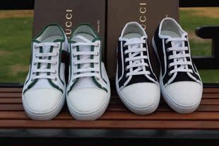 Gucci男鞋子新款休闲鞋古奇潮流韩版系带帆布鞋男鞋子板鞋