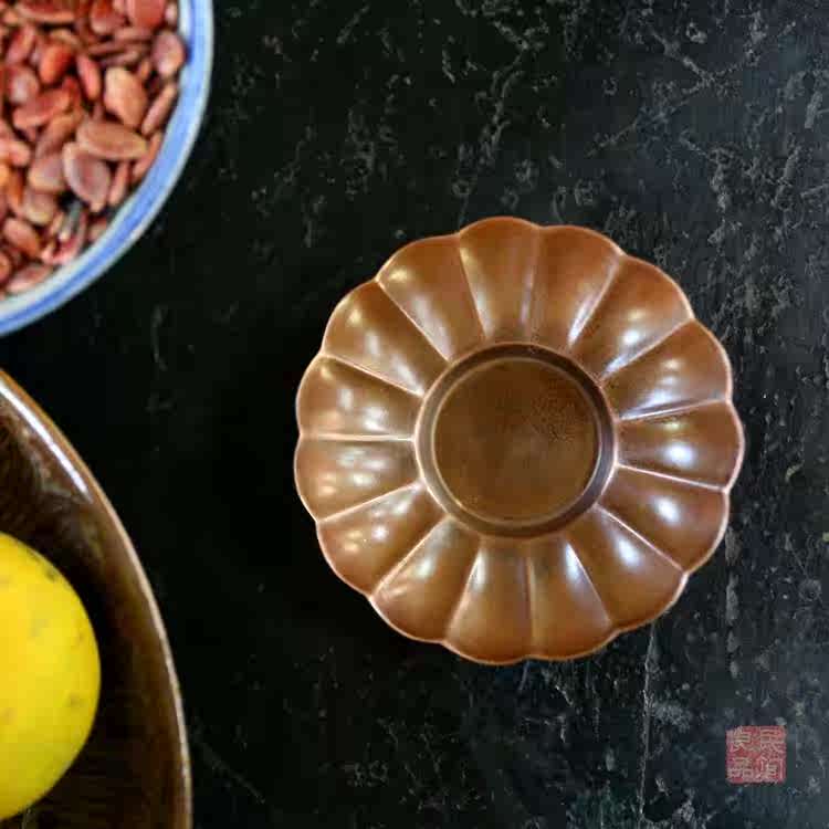 Petal coaster Copper brass Silver Yunnan Kung Fu Tea Ceremony Cup holder Retro Versatile Copper teapot 3D57 8in the Tableware , Cup/Cups/Kettle , Coaster category - from Buy2taobao.com to provide professional Taobao agent buy service