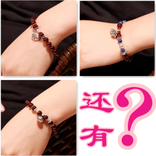  斯里兰卡 保真 天然石榴石 酒红色 泰国925纯银 女士手链手串