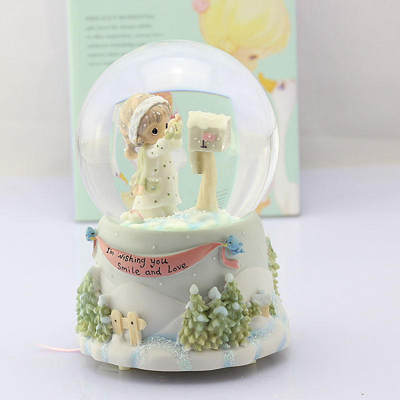 浪漫满屋<em>祈愿女孩</em>飘雪花水晶球音乐盒八音盒天