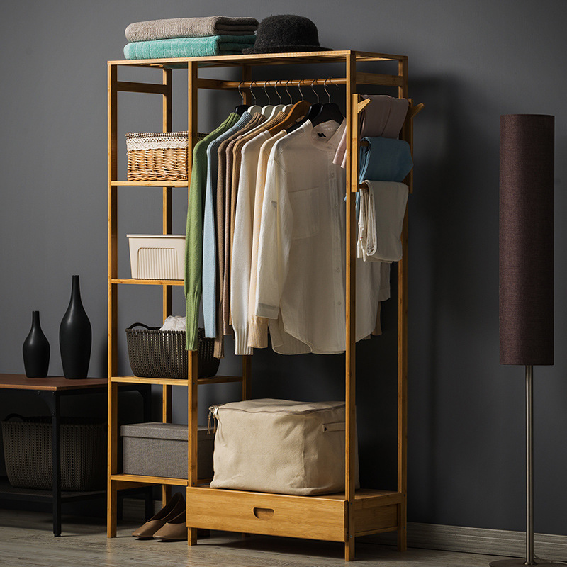 Trojan man Cabinet simple and easy Wood coat rack Clothes hanger to ground bedroom bedroom Clothes rack Storage rackin the Residential furniture , Shelf , Coat Rack category - from Buy2taobao.com to provide professional Taobao agent buy service