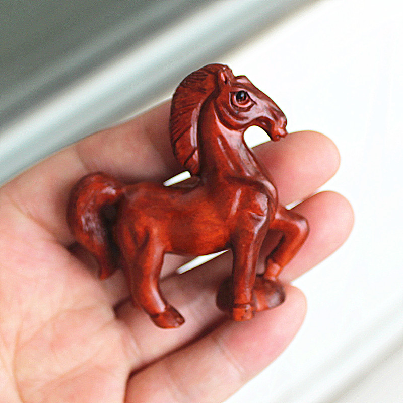 Turn on the light Prunus Trojan horse Small ornaments Mahogany carved horse Evil spirits to help transport Wooden horse Mid FORTUNEin the Home accessories , Carving , Woodcarving category - from Buy2taobao.com to provide professional Taobao agent buy service