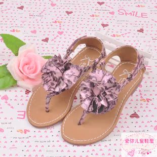  韩版风格 儿童凉鞋 女童夹趾拖鞋 公主鞋 中大童鞋  夏 新款
