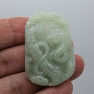  四会芳姐A货翡翠玉器批发 生肖蛇步步高升竹节吊坠（有瑕疵清仓）
