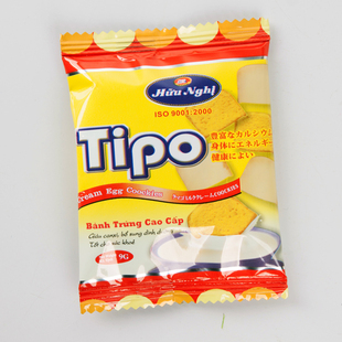  正品 休闲食品tipo饼干单个11g白巧克力小面包干 进口越南特产