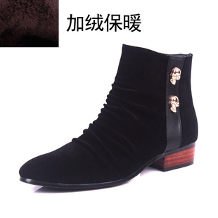 冬季男靴韩版尖头皮靴英伦潮靴短靴韩版潮流时尚靴男靴子